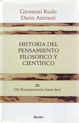 HISTORIA DEL PENSAMIENTO FILOS�FICO Y CIENT�FICO III